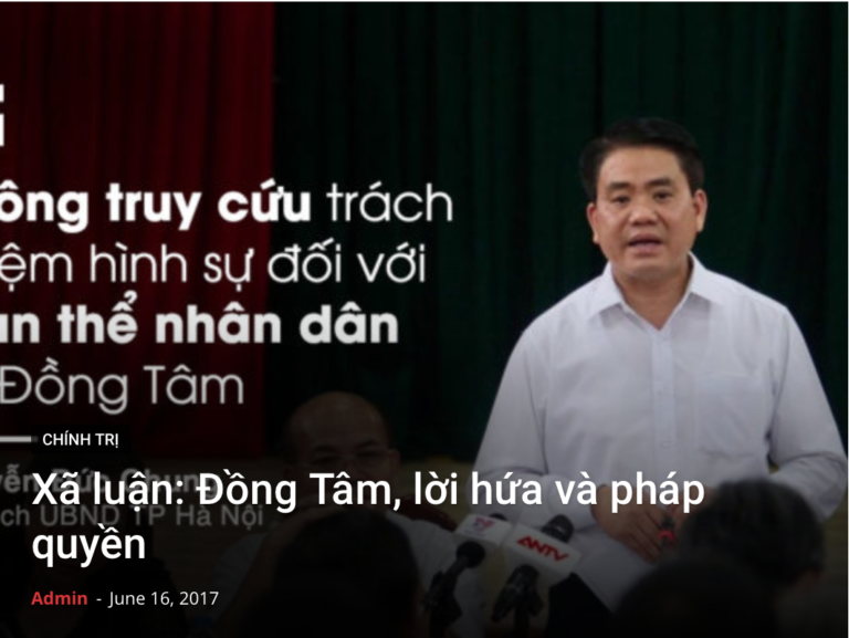 Quyết định khởi tố vụ án ở Đồng Tâm nói lên điều gì? – Phần II