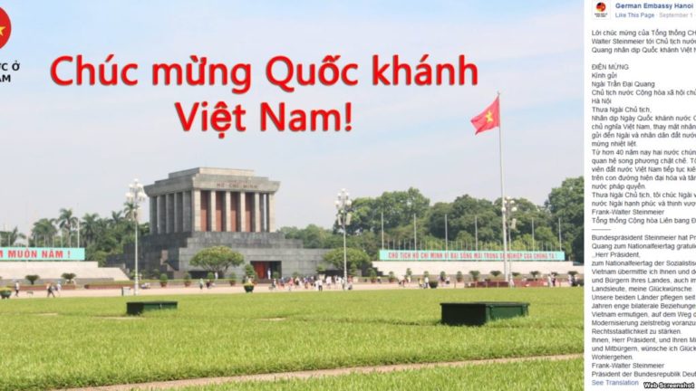 Đức chúc mừng Việt Nam giữa căng thẳng ngoại giao