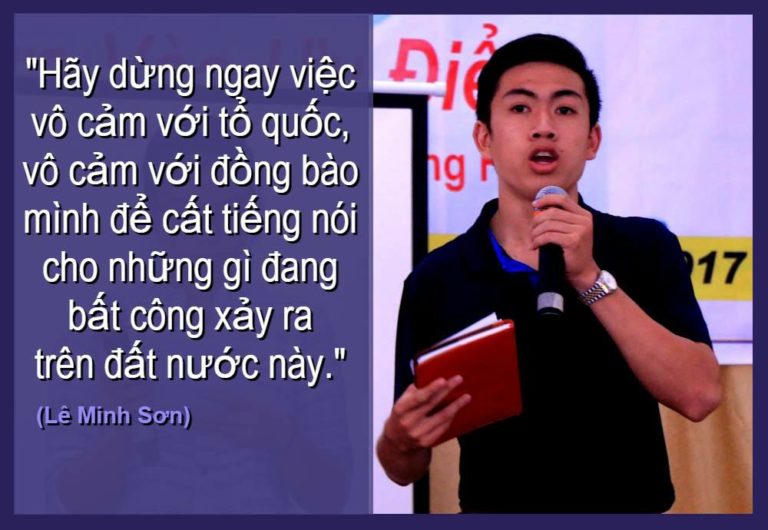 Sinh viên Lê Minh Sơn: lịch sử sẽ xoá tội cho tôi.
