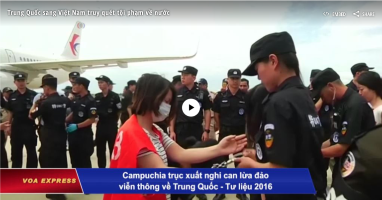 Trung Quốc đưa người ‘vào Việt Nam’ bắt nghi can lừa đảo