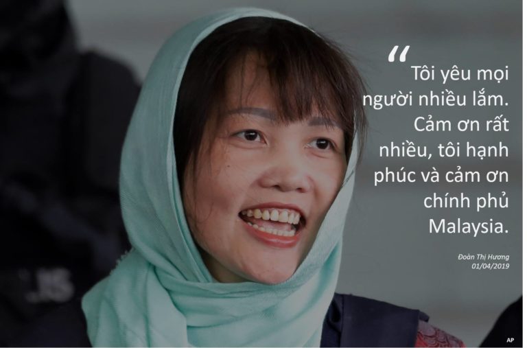 Malaysia bác đề nghị trả tự do cho nghi can Đoàn Thị Hương