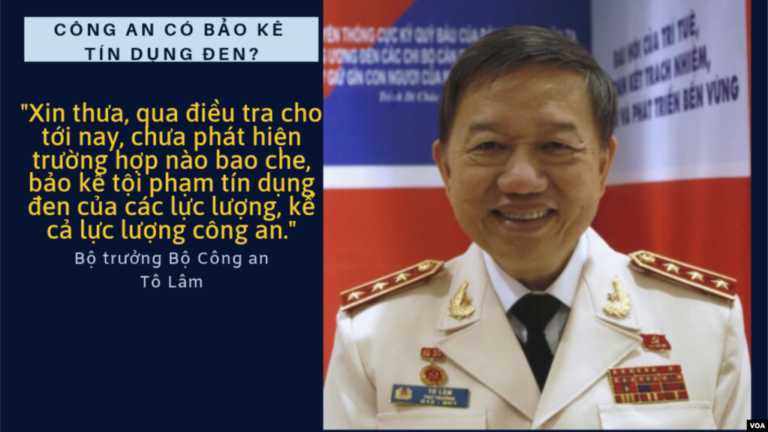 Bộ trưởng Tô Lâm trả lời về ‘công an bảo kê tín dụng đen’