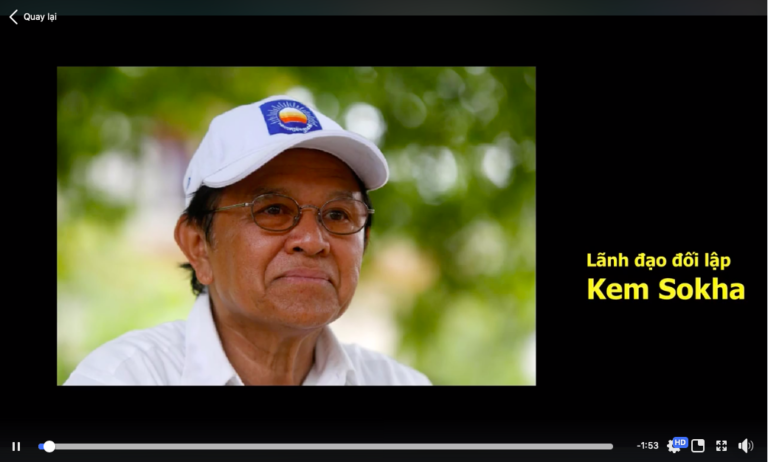 LÃNH ĐẠO ĐỐI LẬP CAMBODIA, KEM SOKHA, KHÔNG CÒN BỊ QUẢN THÚC TẠI GIA