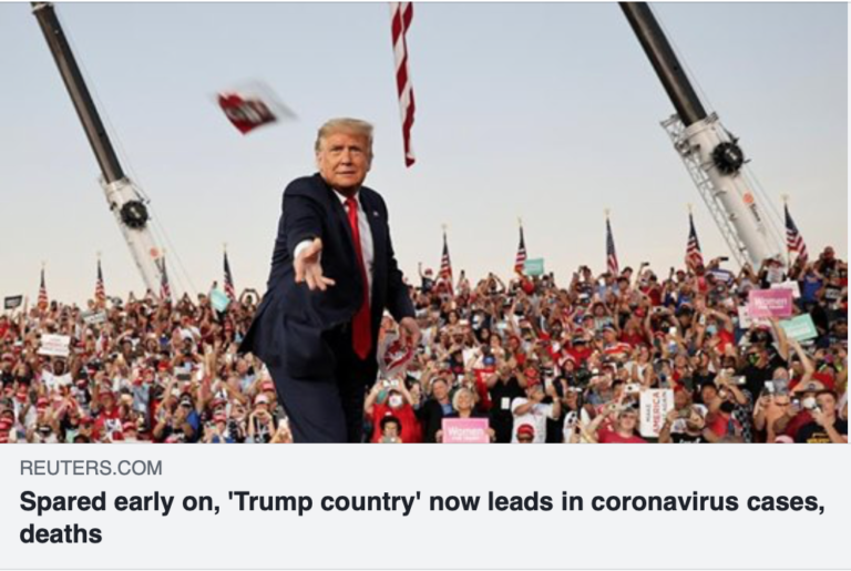 “Thả cửa” từ sớm – Các ‘vùng Trump’ hiện dẫn đầu có số ca nhiễm và tử vong vì Virus Corona
