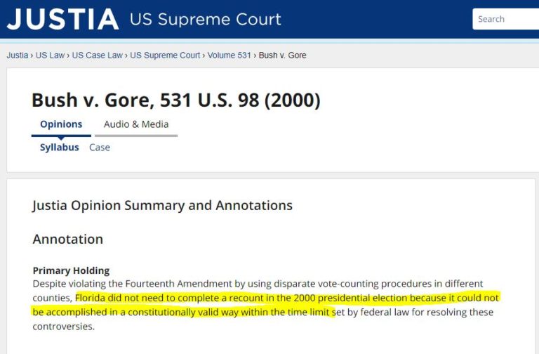 Câu chuyện của vụ kiện tụng năm 2000 giữa George Bush và Al Gore. Câu chuyện của vụ kiện tụng năm 2000 giữa George Bush và Al Gore.