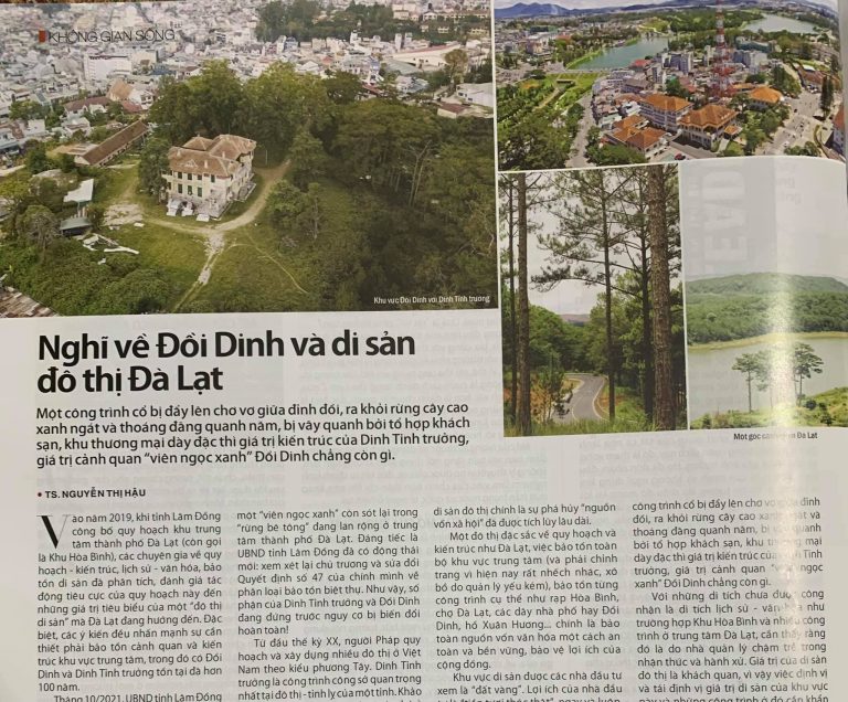 CÂU CHUYỆN ĐỒI DINH VÀ DI SẢN ĐÔ THỊ ĐÀ LẠT CÂU CHUYỆN ĐỒI DINH VÀ DI SẢN ĐÔ THỊ ĐÀ LẠT