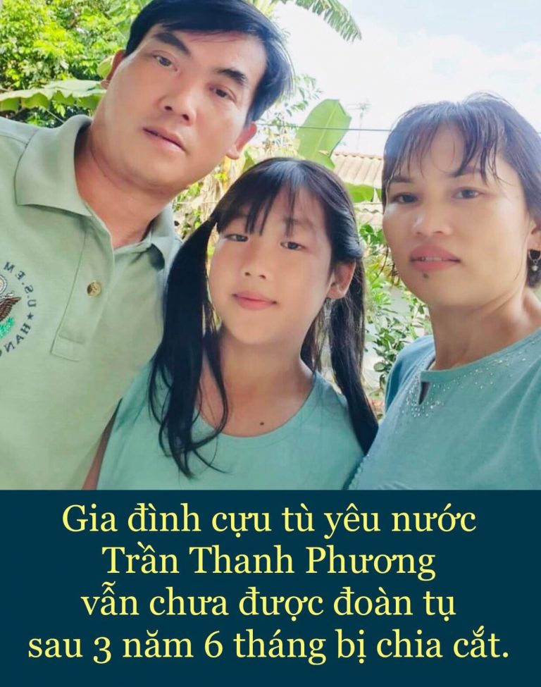 Chia sẻ của chị Lê Khanh, vợ của cựu tù yêu nước Phương Trần :