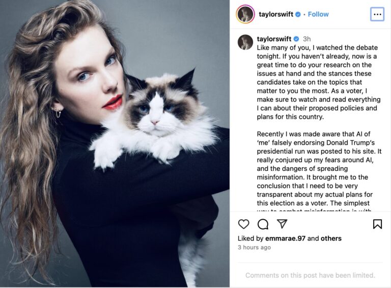 Taylor Swift ủng hộ Kamala Harris sau cuộc tranh luận tổng thống