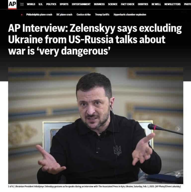 “Việc loại Ukraine khỏi tiến trình đàm phán giữa Mỹ và Nga là nguy hiểm cho tất cả mọi người.” “Việc loại Ukraine khỏi tiến trình đàm phán giữa Mỹ và Nga là nguy hiểm cho tất cả mọi người.”