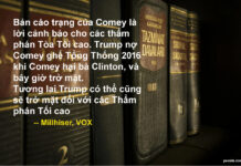 Bản cáo trạng của Comey là lời cảnh báo cho các thẩm phán Tòa Tối cao.