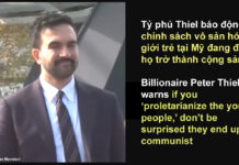 Tỷ phú Thiel báo động: chính sách vô sản hóa giới trẻ tại Mỹ đang đẩy họ trở thành cộng sản
