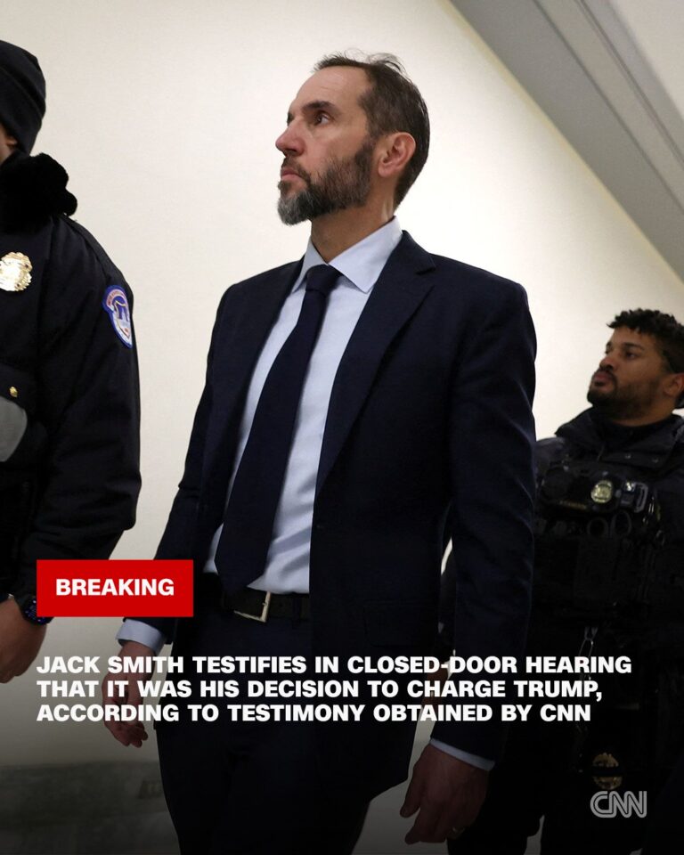 Jack Smith testifies in closed-door hearing that it was his decision to charge Trump, according to testimony obtained by CNN