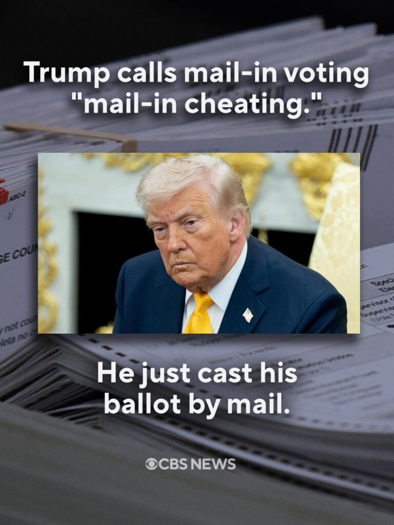Trump calls mail-in voting “mail-in cheating.” He just cast his ballot by mail.