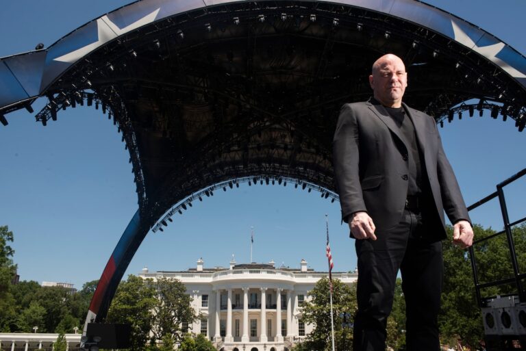 How longtime friends Trump and Dana White got a fight cage on the White House lawn